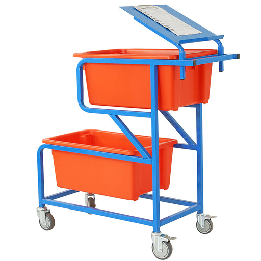 Twin Offset Tub Order Picking Trolley (supplied with 2 red No. 10 bins)