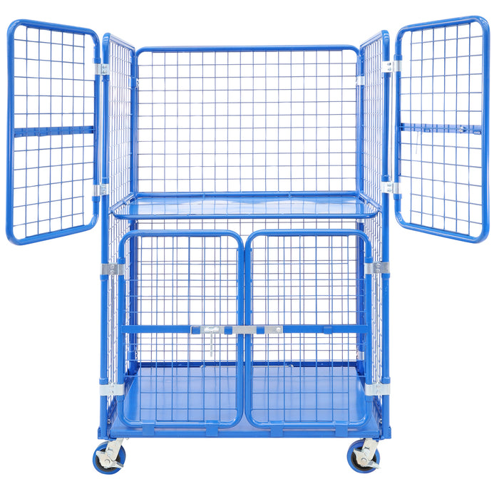 Heavy Duty Goods Trolley (with fold down shelf) with open doors